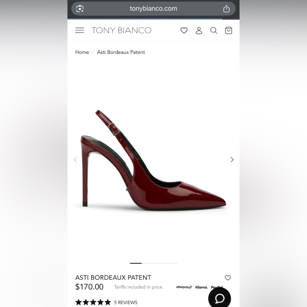 Tony Bianco Asti Bordeaux sling back heels size 7